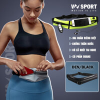 Túi Đeo Hông Chạy Bộ VNSPORT - VNS021, Túi Đeo Bụng Chạy Bộ Nam Nữ Cao Cấp, Chống Thấm Nước, Thời Trang - Đen - Freesize