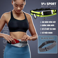 Túi Đeo Hông Chạy Bộ VNSPORT - VNS021, Túi Đeo Bụng Chạy Bộ Nam Nữ Cao Cấp, Chống Thấm Nước, Thời Trang - Xám Đen - Freesize