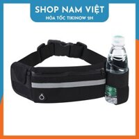 Túi đeo hông, đeo bụng tập gym, chạy bộ có ngăn để chai nước - Chính Hãng NAVIVU - Đen