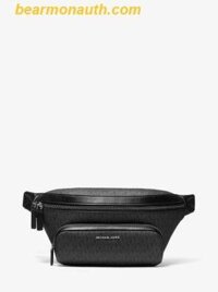 Túi Đeo Hông Michael Kors Men's Grey Cooper Logo Belt Bag Đen Logo
