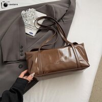 Túi đeo nách CAEIORE, Túi đeo vai dung tích lớn, Túi xách nữ Hobo da nhờn thiết kế thông thường dành cho nữ