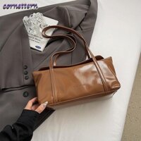 Túi đeo nách CORNE, Túi đeo vai dung tích lớn, Túi xách nữ Hobo da nhờn thiết kế Hàn Quốc dành cho nữ