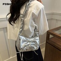 Túi đeo nách FIGHTINPC, Túi xách phù hợp cho mọi trận đấu, Túi đeo vai một vai bằng da PU xếp li dành cho nữ