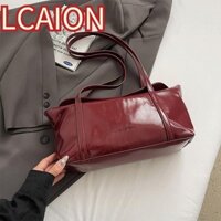 Túi đeo nách LCAION, Túi đeo vai dung tích lớn, Túi xách nữ Hobo da nhờn thiết kế thông thường dành cho nữ