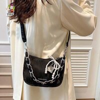 Túi đeo nách nơ đính cườm TIEZI, Túi đeo chéo họa tiết nước chống bắn tung tóe bằng da PU, 4 kiểu dáng mịn màng Dung tích lớn có thể điều chỉnh Y2K Chain Túi xách bé gái