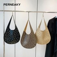 Túi đeo nách PERNEAKY, Túi đeo vai thông thường dung tích lớn, Túi xô hợp thời trang cổ điển 2024 Cuộc sống hàng ngày