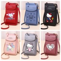 Túi Đeo Ngang Dễ Thương Cho Nữ Túi Đeo Da Học Sinh Túi Điện Thoại Di Động Túi Đeo Vai Hello Kitty Ví Dài