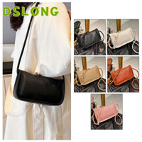 Túi Đeo Ngang DSLONG, Túi Đeo Vai Da Thật Màu Trơn, Túi Gối Mềm Da Bò Dung Tích Cao Cho Nữ