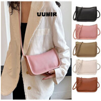 Túi Đeo Ngang UUMIR, Túi Đeo Vai Da Thật Màu Trơn, Túi Gối Da Bò Thật Chất Lượng Cao Cho Nữ