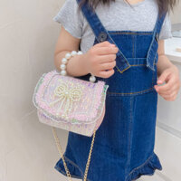 Túi đeo nơ nữ phong cách công chúa Túi đeo chéo Mini tinh tế thời trang Quà tặng sinh nhật cho trẻ em