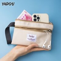 Túi đeo tay màu đen sành điệu YADOU có dây kéo vàng - Bền bỉ & Thanh lịch