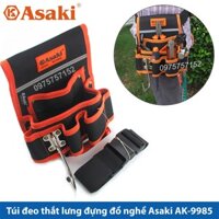 Túi đeo thắt lưng đựng đồ nghề cao cấp Asaki AK-9985, chống thấm, chống đâm thủng, túi đồ nghề sửa chữa chuyên nghiệp