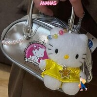 Túi đeo vai ANANAS, Túi xách dây chuyền Hello Kitty, Túi nhỏ MIni bạc thời trang