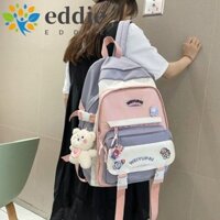 Túi đeo vai bé gái EDIE, Túi đi học nhiều túi dung tích lớn dành cho học sinh, Túi xách lớn màu kẹo Nylon Kawaii dành cho học sinh