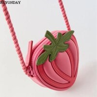 Túi Đeo Vai BEYONDAY, Túi Đeo Ngang PU Nhẹ, Túi Hình Dâu Ngọt Ngào Bé Gái Quà Tặng Trẻ Em Ví Mini
