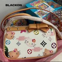 Túi Đeo Vai BLACKON Sanrio, Túi Đeo Ngang Họa Tiết Vải PU, Túi Xách Hello Kitty Thời Trang Nữ Bé Gái