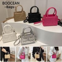 Túi đeo vai BOOCEAN, Túi đeo chéo cầm tay thắt nơ, Túi xách nữ màu trơn tối giản đa chức năng