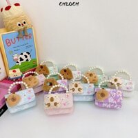 Túi Đeo Vai CHLOCH, Capybara Sang Trọng Có Tay Cầm Túi Đeo Ngang, Hoa Bền Đẹp Mini Ví Trẻ Em Bé Gái