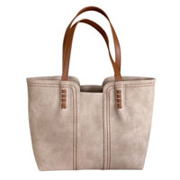 Túi đeo vai da lộn màu cà phê vintage, dung tích lớn