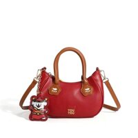 Túi đeo vai đeo chéo da mềm tou tou tặng kèm móc khóa xinh