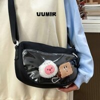Túi đeo vai đeo chéo UUMIR, Túi Itabag trong suốt phong cách Nhật Bản trong suốt, Túi nhựa PVC Bông tai Kẹp Ita