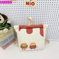 Túi đeo vai đôi SHANHAI, Ba lô họa tiết Burger có dây đeo có thể điều chỉnh, Phim hoạt hình đáng yêu Ba lô vải dung tích lớn dành cho trẻ mẫu giáo