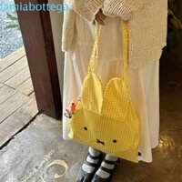 Túi đeo vai đơn LAMIABOTTEGA, Túi vải thỏ di động phù hợp với mọi phong cách, Túi xách mua sắm sức chứa lớn dành cho sinh viên