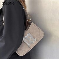 Túi Đeo Vai DSLONG, Túi Tote Dung Tích Lớn Màu Trơn, Túi Nách Da Lộn Thời Trang Nữ Bé Gái