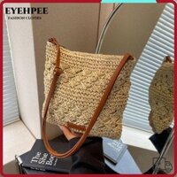 Túi đeo vai EYEHPEE, Túi cói dệt bằng rơm, Túi xách thủ công dung tích lớn thời trang dành cho nữ