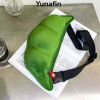 Túi đeo vai hình hạt đậu YUNAFIN, Túi xách nữ sang trọng có dây kéo màu xanh lá cây, Túi xách nữ có dây kéo dung tích lớn ngọt ngào