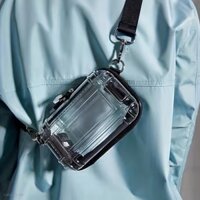 Túi Đeo Vai Hình Vali Cứng Hình Vuông mini Màu Trong Suốt Dễ Phối Đồ