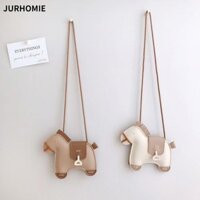 Túi đeo vai JURHOMIE, Túi xách trẻ em hình ngựa bằng da PU, Túi xách Mini phong cách Ins dễ thương