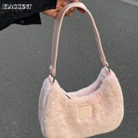 Túi đeo vai lông thú giả thời trang Sweet Girl Pink Túi xách dễ thương