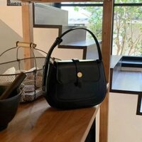 Túi đeo vai màu đỏ VINTAGEVAULT, Túi yên ngựa Pu đen phong cách Hàn Quốc, Túi đeo chéo thông thường Màu trơn Túi xách cổ điển phù hợp cho bé gái