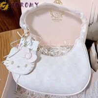 Túi Đeo Vai Mèo JEROMY KT, Túi Nách Hoạt Hình Kẻ Sọc Phong Cách Hàn Quốc, Mặt Dây Chuyền Kitty Y2k Ngọt Ngào Bông Tai Kẹp Nửa Trăng Túi Nhân Viên Văn Phòng