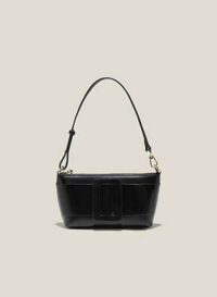Túi đeo vai mini nhấn khóa gài giả kiểu - SHO 0237 - Màu đen