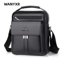 Túi đeo vai nam doanh nhân WANYXR, Túi đeo chéo nam da thật màu trơn, Túi xách dung tích lớn thời trang nhiều túi Fanny Pack