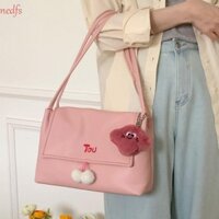 Túi Đeo Vai NEDFS Y2k, Túi Tote Da Mềm Màu Trơn Ngọt Ngào, Búp Bê Hàn Quốc Pendent Thường Ngày Dung Tích Lớn Túi Xách Nữ Bé Gái
