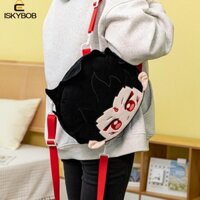 Túi đeo vai Nezha tròn ISKYBO, Ba lô hoạt hình Ne Zha 2 dung tích lớn, Sáng tạo Trung Quốc Truyền thống Thần thoại Phim Nhân vật Anime Túi xách ngoài trời