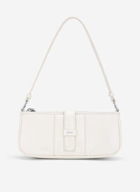 Túi đeo vai nhấn khóa gập trang trí - SHO 0282 - Màu kem