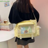 Túi đeo vai NOVALINK JK, Túi Itabag trong suốt dung tích lớn bằng nhựa Pvc, Huy hiệu đáng yêu Hiển thị Harajuku Túi Tote vải thông thường hàng ngày