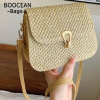 Túi đeo vai nữ BOOCEAN, Túi đeo nách dung tích lớn thoải mái, Túi cói ống hút dệt