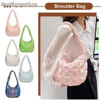 Túi đeo vai nữ chần bông thêu sợi chỉ thời trang túi đệm dưới cánh tay