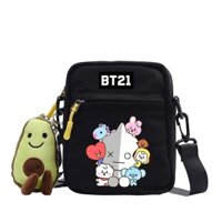 Túi đeo vai nữ hoạt hình BTS BT21 Học sinh Túi đeo vai dễ thương
