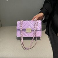 Túi đeo vai nữ Laz Nigori Thời trang Quilted Chain Twist Lock Túi đeo vai