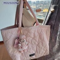 Túi đeo vai nữ Love Quilted với túi xách đồ trang trí gấu dễ thương