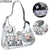 Túi đeo vai nữ LYMEDIA, Bưu thiếp huy hiệu Hiển thị cửa sổ trong suốt Túi Lolita Ita, Túi xách nữ phong cách Nhật Bản dễ thương tinh tế Y2k