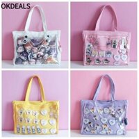 Túi Đeo Vai OKDEALS, Túi Xách Trong Suốt Bông Tai Kẹp Có Thể Tái Sử Dụng, Thiết Kế Túi Đựng Vải Dung Tích Lớn Nữ