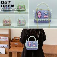 Túi đeo vai OUTOPEN Labubububu, Túi xách trẻ em hoa ren phong cách Hàn Quốc, Tay cầm hoạt hình dễ thương Ví đựng tiền xu Quà tặng sinh nhật