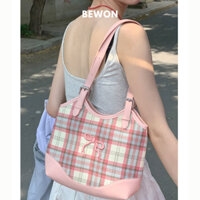 Túi đeo vai phong cách Barbie Bewon Túi tote caro Túi đeo chéo Túi xinh màu hồng Túi xách nữ T071